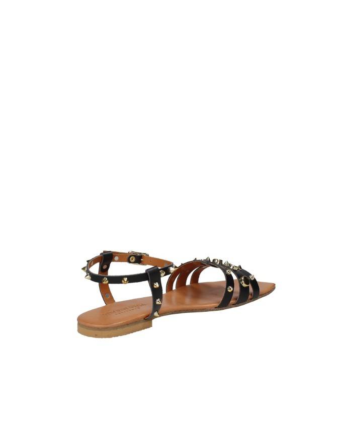 Vincent Vega Eleven Sandalo basso in pelle con borchie Nero