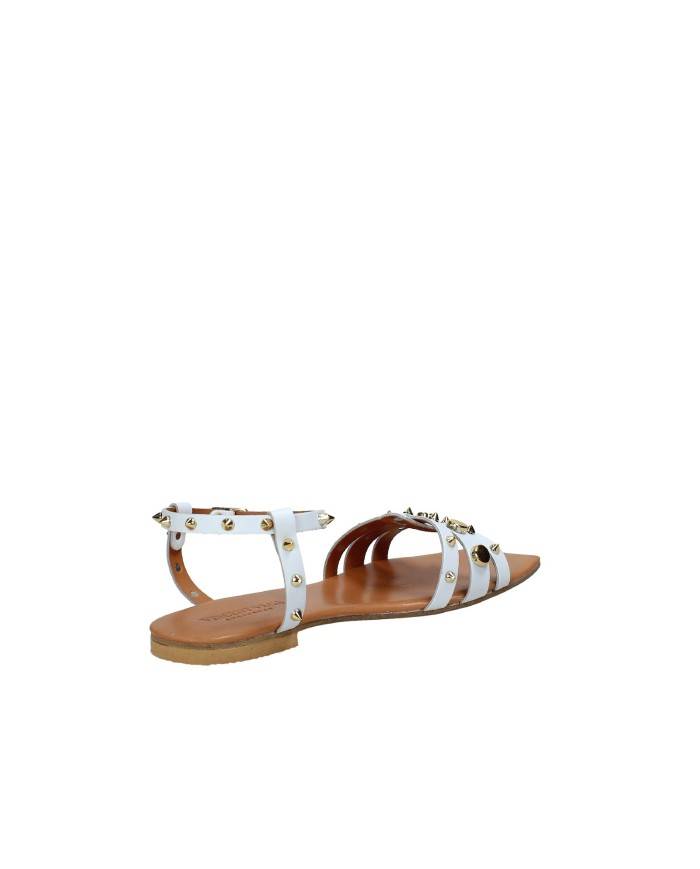 Vincent Vega Eleven Sandalo basso in pelle con borchie Bianco