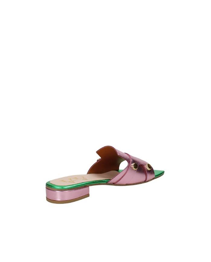 Vincent Vega Vidar Sandalo scalzato in pelle e laminato Rosa