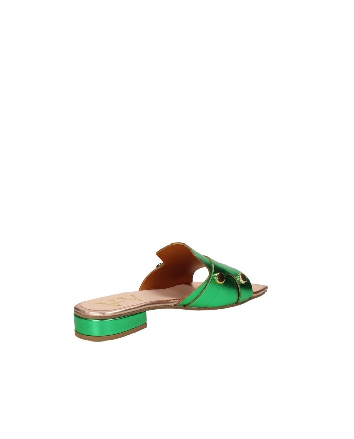 Vincent Vega Vidar Sandalo scalzato in pelle e laminato Verde Lime