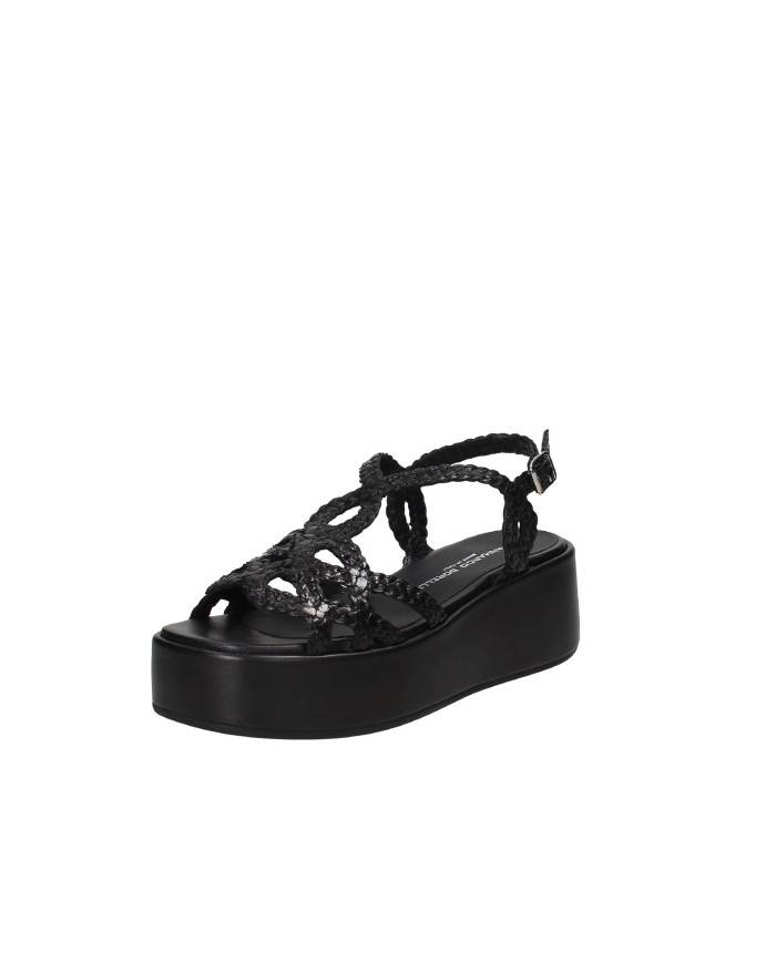 Gianmarco Sorelli 2264 Sandalo con zeppa in pelle intrecciata Nero Gianmarco Sorelli 2264 Sandalo con zeppa in pelle intrecciata Nero
