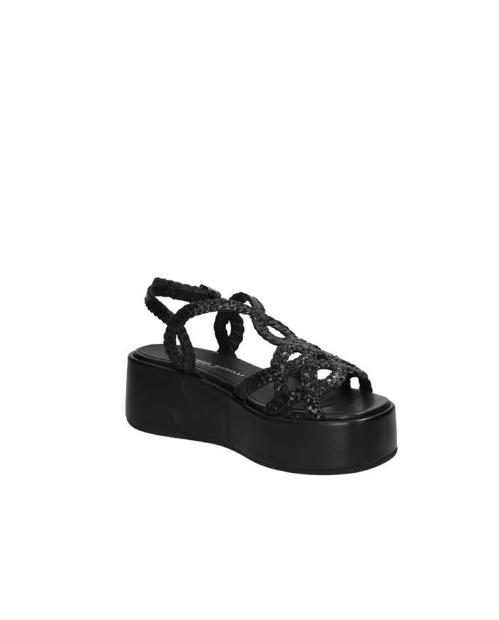 Gianmarco Sorelli 2264 Sandalo con zeppa in pelle intrecciata Nero Gianmarco Sorelli 2264 Sandalo con zeppa in pelle intrecciata Nero