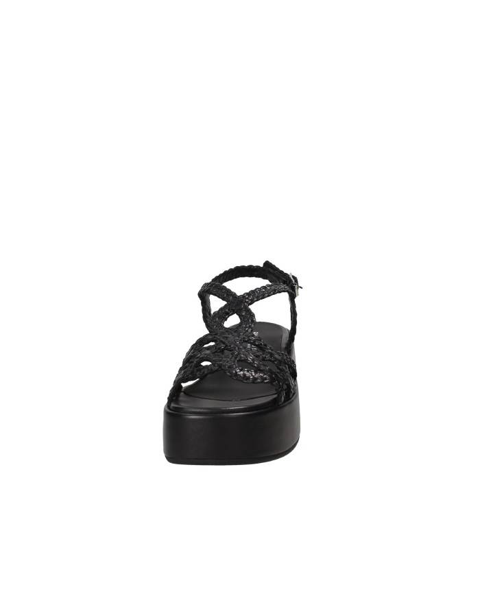 Gianmarco Sorelli 2264 Sandalo con zeppa in pelle intrecciata Nero Gianmarco Sorelli 2264 Sandalo con zeppa in pelle intrecciata Nero