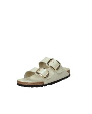 Birkenstock Arizona big.1026128 Sandalo Arizona Big Buckle in pelle naturale laccata Off White