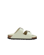 Birkenstock Arizona big.1026128 Sandalo Arizona Big Buckle in pelle naturale laccata Off White
