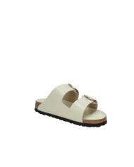 Birkenstock Arizona big.1026128 Sandalo Arizona Big Buckle in pelle naturale laccata Off White