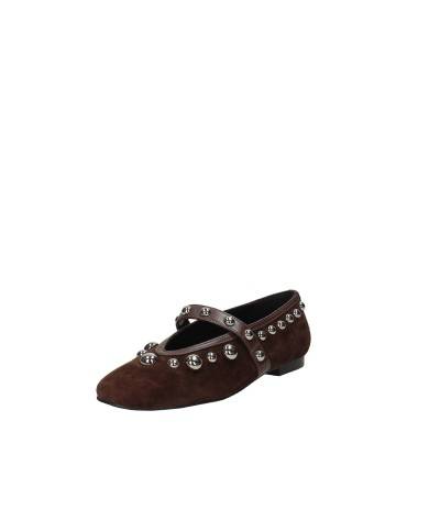 Bibi Lou 717z30vk Ballerina con borchie e cinturino in camoscio Testa Moro Bibi Lou 717z30vk Ballerina con borchie e cinturino in camoscio Testa Moro