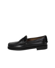 Sebago Classic Dan.M Mocassino uomo "penny loafer beefroll" in pelle spazzolata liscia Nero