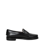 Sebago Classic Dan.M Mocassino uomo "penny loafer beefroll" in pelle spazzolata liscia Nero