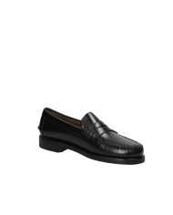 Sebago Classic Dan.M Mocassino uomo "penny loafer beefroll" in pelle spazzolata liscia Nero
