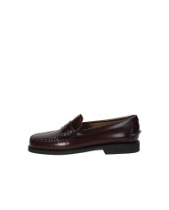 Sebago Dan Po.W Mocassino donna "penny loafer beefroll" in pelle spazzolata liscia Bordeaux