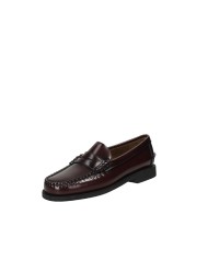 Sebago Dan Po.W Mocassino donna "penny loafer beefroll" in pelle spazzolata liscia Bordeaux