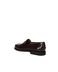 Sebago Dan Po.W Mocassino donna "penny loafer beefroll" in pelle spazzolata liscia Bordeaux