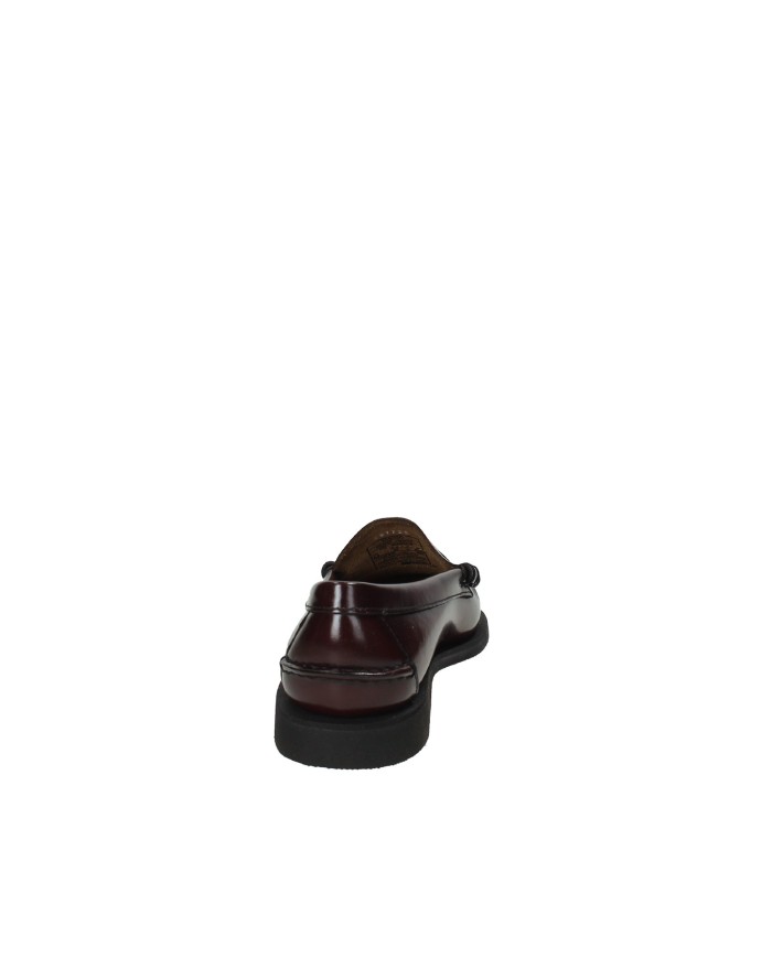 Sebago Dan Po.W Mocassino donna "penny loafer beefroll" in pelle spazzolata liscia Bordeaux