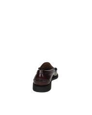 Sebago Dan Po.W Mocassino donna "penny loafer beefroll" in pelle spazzolata liscia Bordeaux