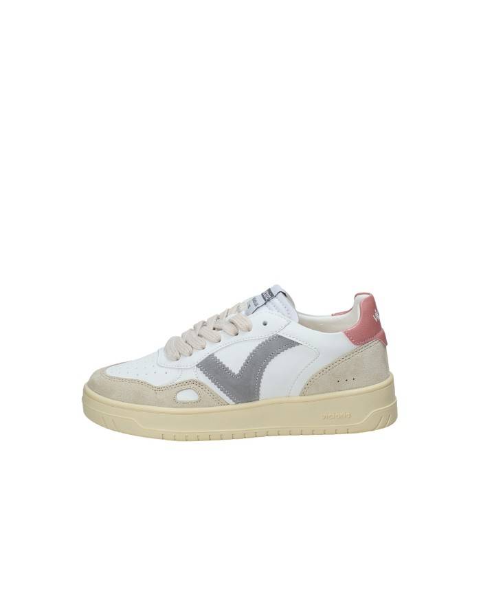 Victoria 1257101 Sneaker donna in pelle e camoscio Bianco e Grigio