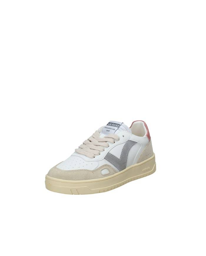 Victoria 1257101 Sneaker donna in pelle e camoscio Bianco e Grigio