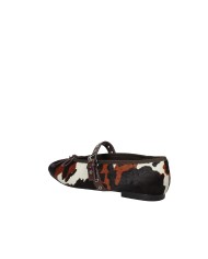 Bibi Lou 730z91vk Ballerina con cinturino e borchie in cavallino stampato Multi Moro