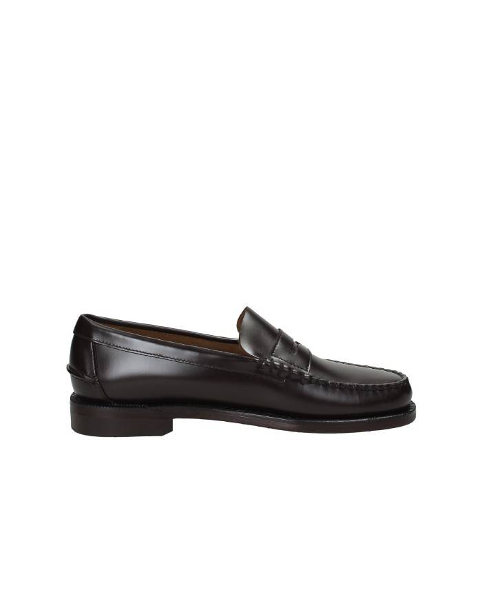 Sebago Classic Dan.M Mocassino uomo "penny loafer beefroll" in pelle spazzolata liscia Testa Moro