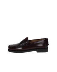 Sebago Dan Po.M Mocassino uomo "penny loafer beefroll" in pelle spazzolata liscia Bordeaux