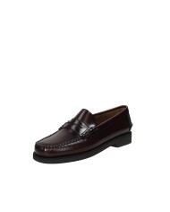Sebago Dan Po.M Mocassino uomo "penny loafer beefroll" in pelle spazzolata liscia Bordeaux