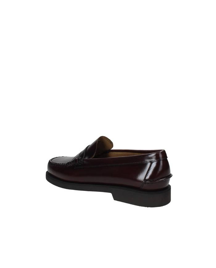 Sebago Dan Po.M Mocassino uomo "penny loafer beefroll" in pelle spazzolata liscia Bordeaux