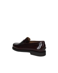 Sebago Dan Po.M Mocassino uomo "penny loafer beefroll" in pelle spazzolata liscia Bordeaux