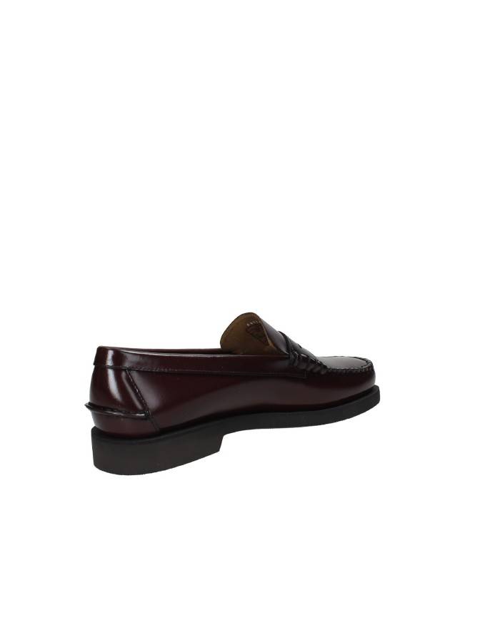 Sebago Dan Po.M Mocassino uomo "penny loafer beefroll" in pelle spazzolata liscia Bordeaux