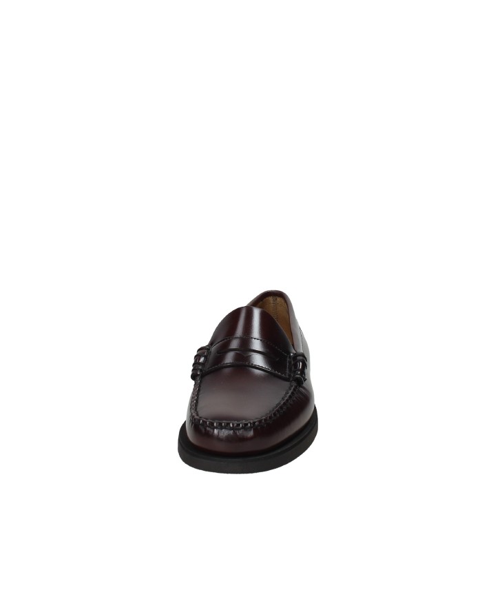 Sebago Dan Po.M Mocassino uomo "penny loafer beefroll" in pelle spazzolata liscia Bordeaux