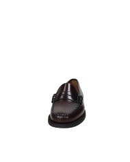 Sebago Dan Po.M Mocassino uomo "penny loafer beefroll" in pelle spazzolata liscia Bordeaux