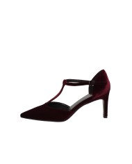 Chantal 2725 Décolleté con cinturino alla caviglia T-Bar in velluto Bordeaux Chantal 2725 Décolleté con cinturino alla caviglia T-Bar in velluto Bordeaux