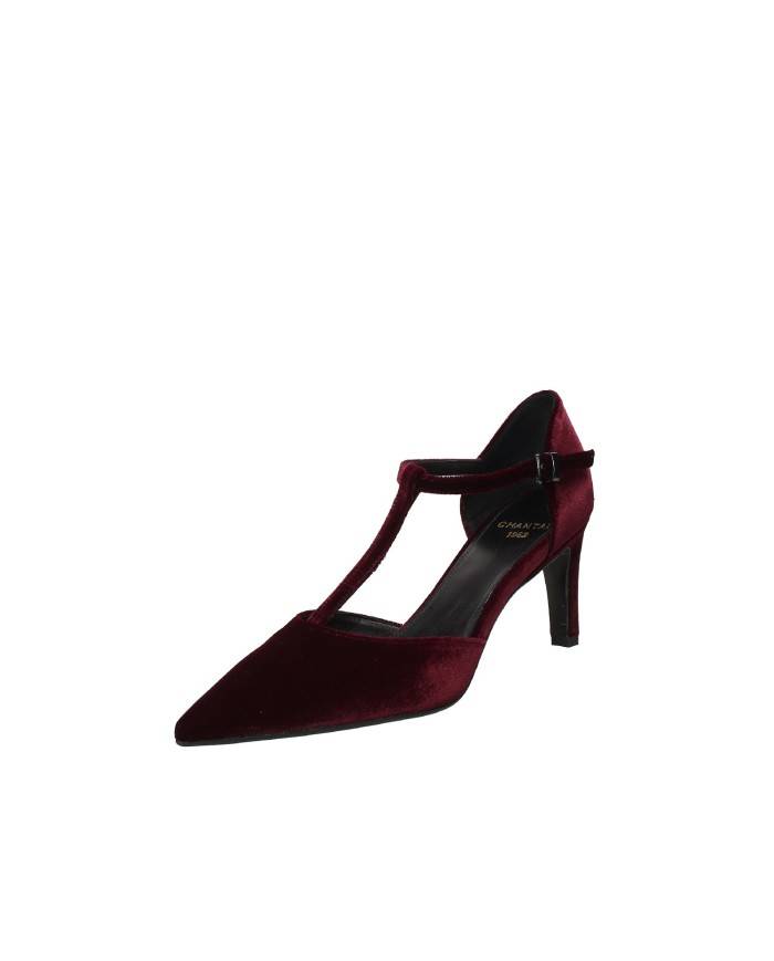 Chantal 2725 Décolleté con cinturino alla caviglia T-Bar in velluto Bordeaux Chantal 2725 Décolleté con cinturino alla caviglia T-Bar in velluto Bordeaux