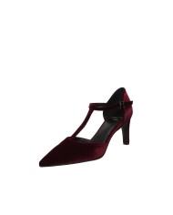 Chantal 2725 Décolleté con cinturino alla caviglia T-Bar in velluto Bordeaux Chantal 2725 Décolleté con cinturino alla caviglia T-Bar in velluto Bordeaux