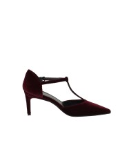 Chantal 2725 Décolleté con cinturino alla caviglia T-Bar in velluto Bordeaux Chantal 2725 Décolleté con cinturino alla caviglia T-Bar in velluto Bordeaux