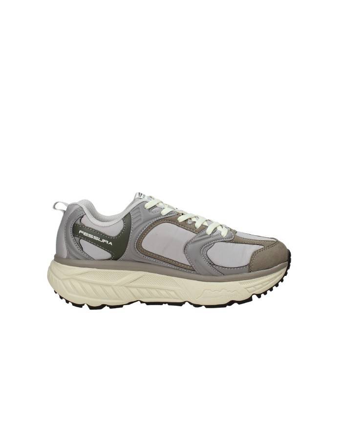 Fessura Trail DVL Sneaker da uomo in nylon e microfibra Grigio e Taupe