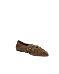 Ash Brendah Ballerina con cinturini in camoscio Tabacco