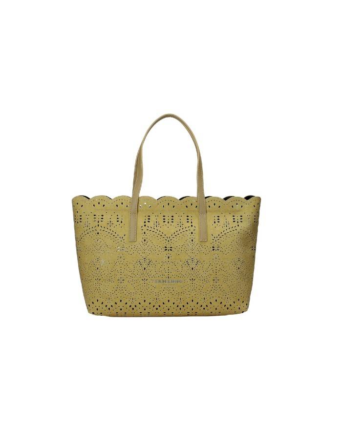 Ermanno Scervino 12401910 Borsa mezzaluna in canvas sangallo Sabbia Ermanno Scervino 12401910 Borsa mezzaluna in canvas sangallo Sabbia