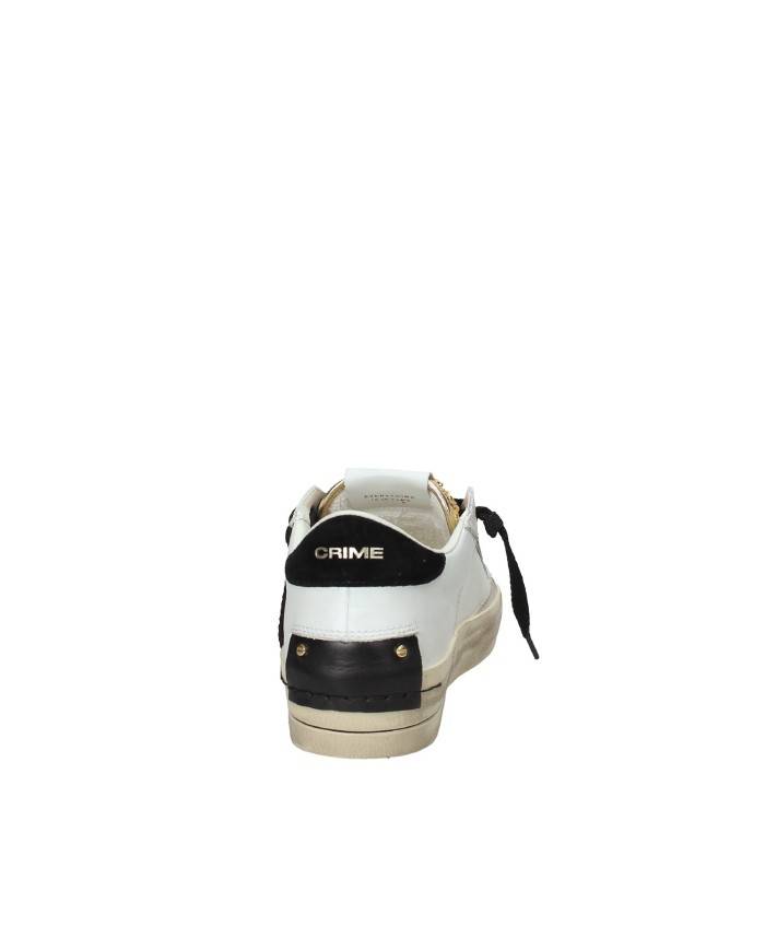 Crime London Sk8 Delux.25192 Sneaker basse donna in pelle e pailettes Bianco e Oro Crime London Sk8 Delux.25192 Sneaker basse donna in pelle e pailettes Bianco e Oro