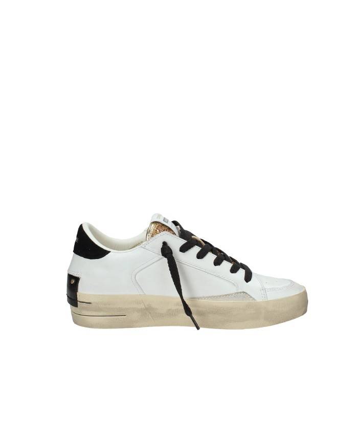 Crime London Sk8 Delux.25192 Sneaker basse donna in pelle e pailettes Bianco e Oro Crime London Sk8 Delux.25192 Sneaker basse donna in pelle e pailettes Bianco e Oro