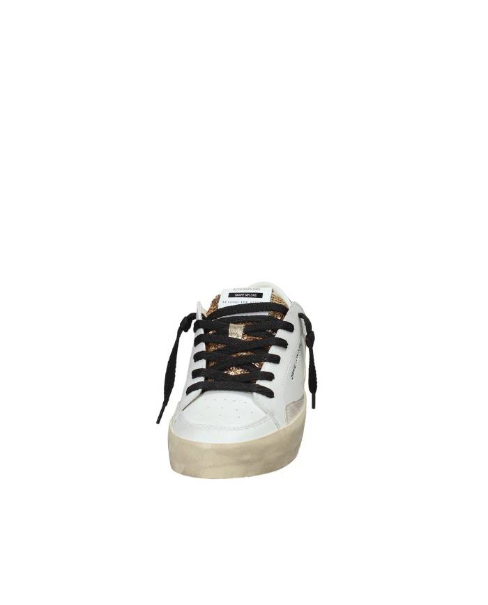 Crime London Sk8 Delux.25192 Sneaker basse donna in pelle e pailettes Bianco e Oro Crime London Sk8 Delux.25192 Sneaker basse donna in pelle e pailettes Bianco e Oro