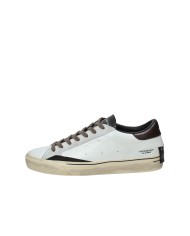 Crime London distressed.11075 Sneaker bassa uomo in pelle Bianco e Nero
