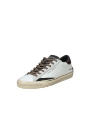 Crime London distressed.11075 Sneaker bassa uomo in pelle Bianco e Nero