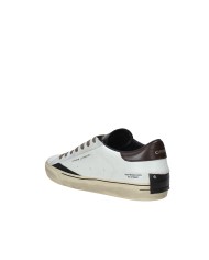 Crime London distressed.11075 Sneaker bassa uomo in pelle Bianco e Nero