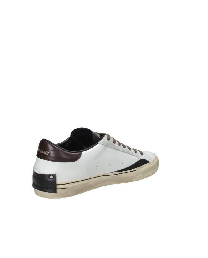 Crime London distressed.11075 Sneaker bassa uomo in pelle Bianco e Nero