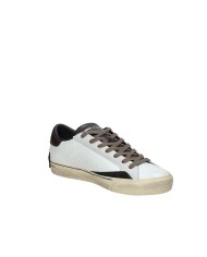 Crime London distressed.11075 Sneaker bassa uomo in pelle Bianco e Nero