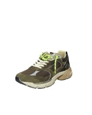 Crime London Fugitive.11301 Sneaker running uomo in camoscio e tessuto Verde Militare