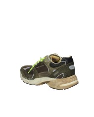 Crime London Fugitive.11301 Sneaker running uomo in camoscio e tessuto Verde Militare