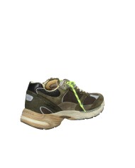 Crime London Fugitive.11301 Sneaker running uomo in camoscio e tessuto Verde Militare