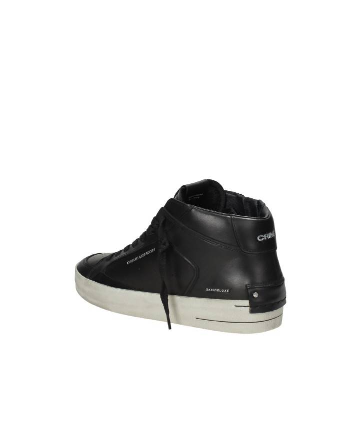 Crime London Sk8 Delux Mid.18152 Sneaker alta in pelle di vitello Nero
