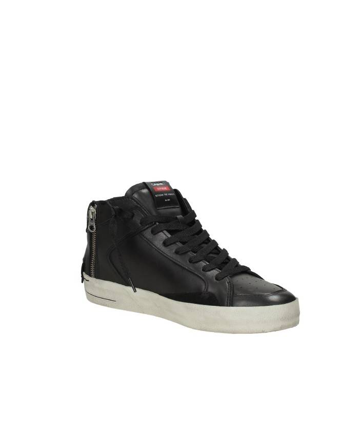 Crime London Sk8 Delux Mid.18152 Sneaker alta in pelle di vitello Nero